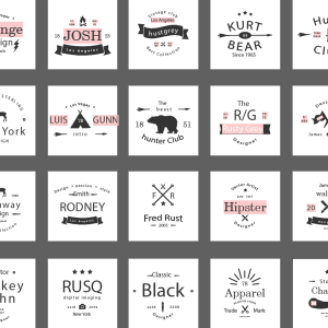 20 Retro Badges Bundle – Vintage Badge Logos for Retro Branding, Hipster Labels, Typography, Apparel Design, and Creative Graphic Projects