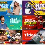 Mega Pack: 500 Stunning PSD Thumbnails for Social Media Marketing & Videos