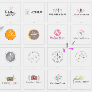 70 Elegant Floral Logo Bundle – Botanical Logo Templates with Minimalist, Modern, and Vintage Floral Designs for Branding