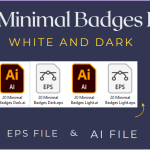20 Minimal Badges Pack – Clean Modern Badge Logos for Minimalist Branding, Typography, Retro Logos, and Creative Design Projects