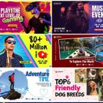 250 High-Quality PSD Thumbnails for YouTube, Instagram & Facebook