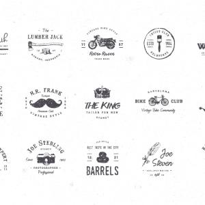 2 Vintage Logos Bundle – Classic Retro Logo Templates for Branding, Typography, Badges, Labels, and Creative Graphic Design Projects